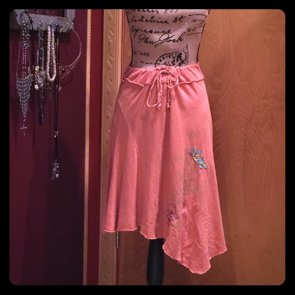 Midi Drawstring Skirt with embroidery size Small